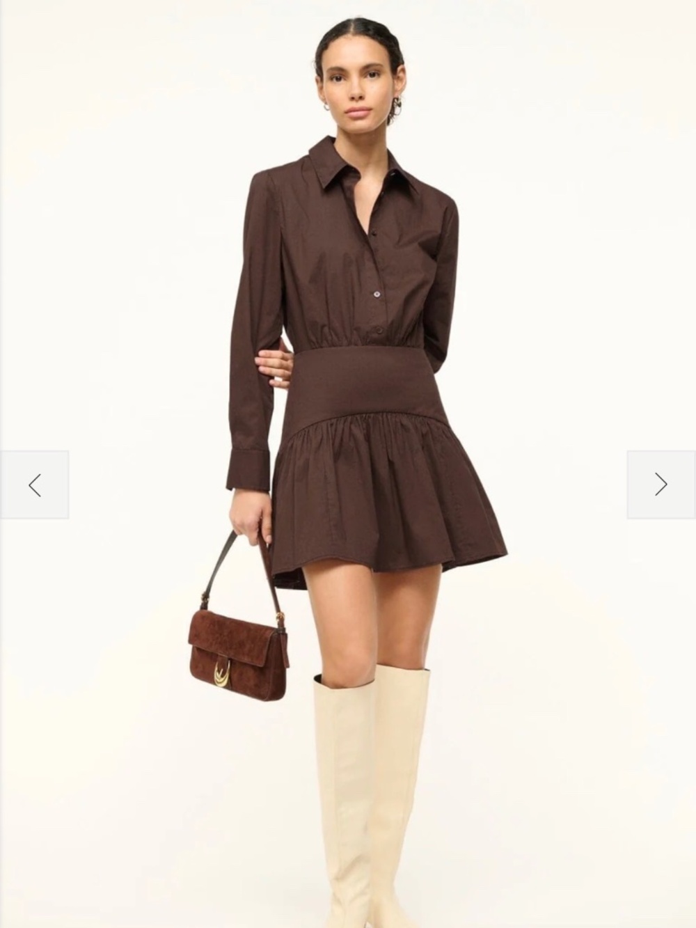 Staud Rocco Mini Dress Earth (sz 16) NWT